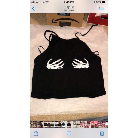 Skeleton hand cropped halter‎ size small - Picture 1 of 2